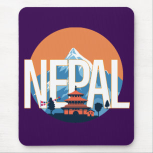 Nepal Temple Mount Everest Mouse Mat