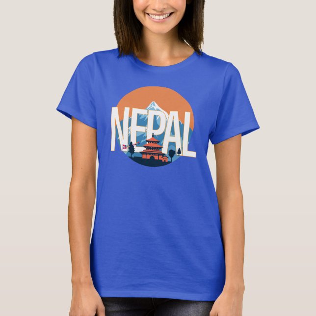 Nepal Temple Mount Everest T-Shirt (Front)