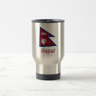 Nepal Waving Flag with Name Travel Mug