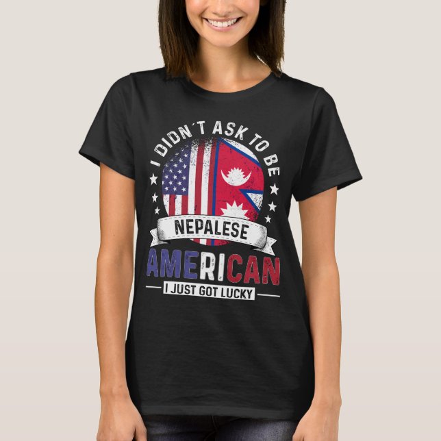 Nepalese American Flags Pride Country Nepal Flag T-Shirt (Front)