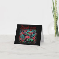 Nepalese embroidery Floral pattern Thank You Card