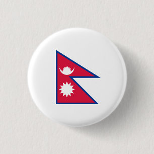 Nepalese Flag, Flag of Nepal 3 Cm Round Badge
