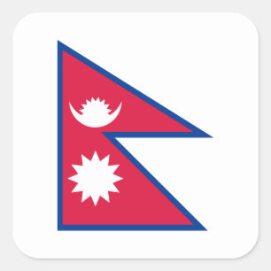 Nepalese Flag, Flag of Nepal Square Sticker