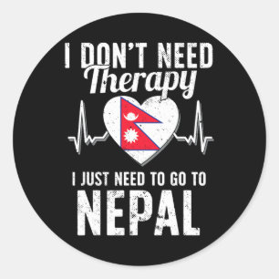 Nepalese Flag I Nepal Flag I Vacation Nepal  Classic Round Sticker