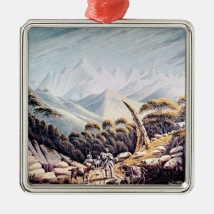 Nepalese Herdsmen in the Himalayas, 1826 Metal Tree Decoration
