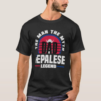 Nepalese Nepal Nepalese Flag Fathers Day T-Shirt