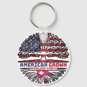 Nepalese Nepal US American USA United States Tree Key Ring