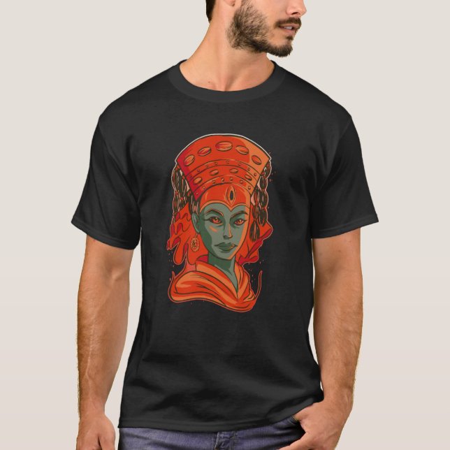 Nepalese Nepali Godess Kumari Bust Statue Nepal He T-Shirt (Front)