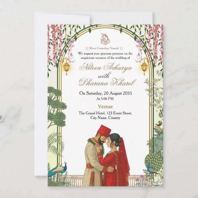Nepali Bride Groom Marriage Card (Back)