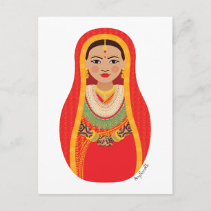 Nepali Bride Matryoshka Postcard