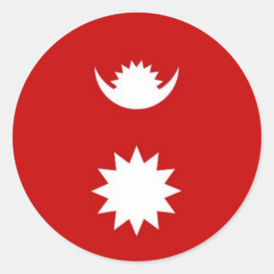 Nepali flag design classic round sticker