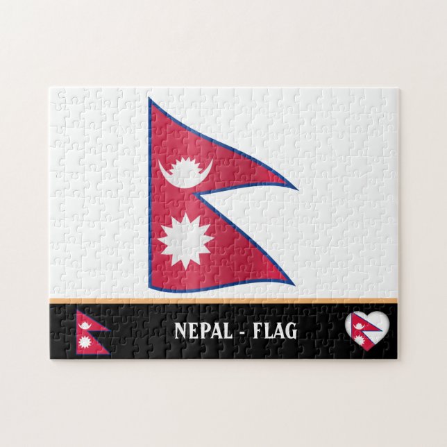 Nepali Flag & Nepali country / Nepal Jigsaw Puzzle (Horizontal)