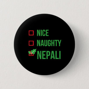 Nepali Funny Nepal Pajama Christmas Gift 6 Cm Round Badge
