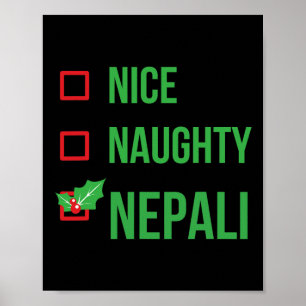 Nepali Funny Nepal Pajama Christmas Gift  Poster