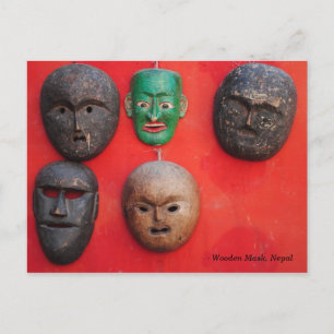 Nepali wooden Mask Postcard