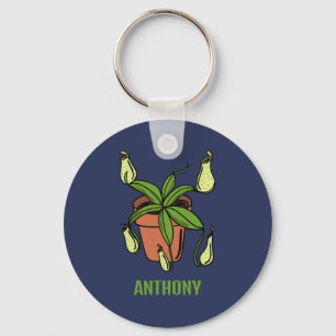Nepenthes Pitcher Plant Illustration Personalised Key Ring
