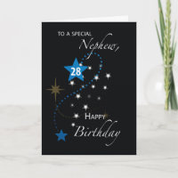Nephew 28th Birthday Star Inspirational Blue Black