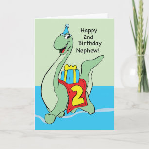 Nephew, 2nd Birthday Dinosaur Card