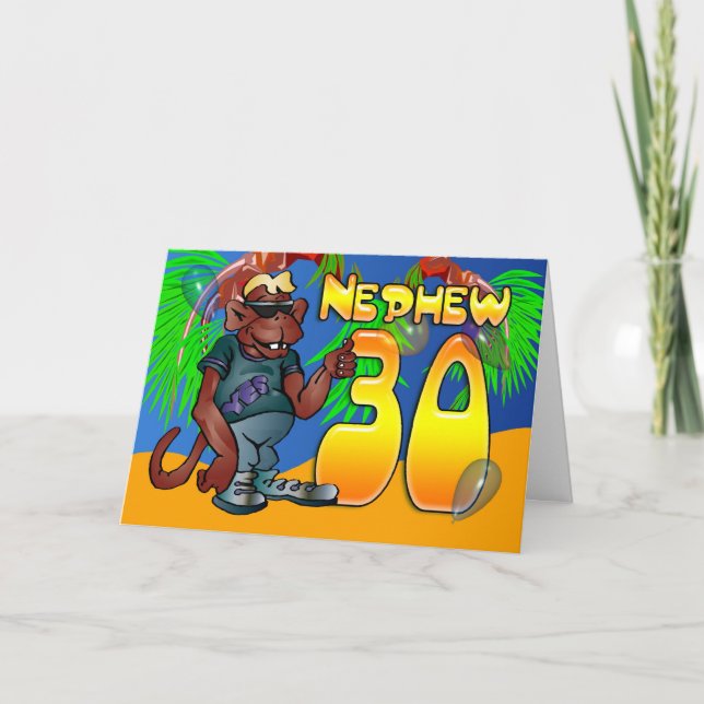 Nephew - 30th Birthday Card Ape (Front)