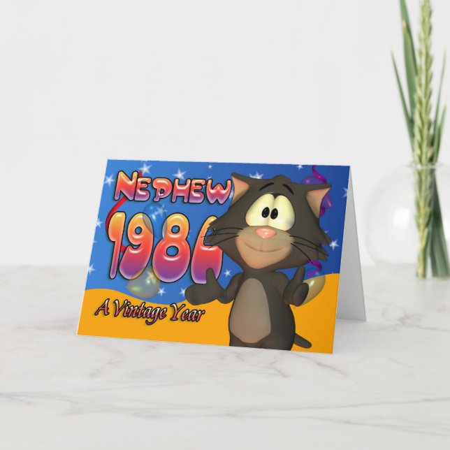 Nephew - 30th Birthday Card Cat 1980 (Front)