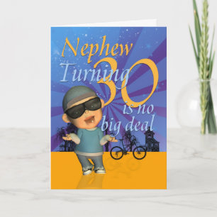 Nephew - 30th Birthday Card Cute Dude