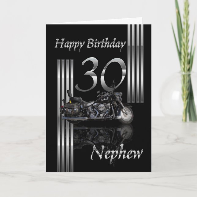 Nephew - 30th Birthday Card Motorbike (Front)