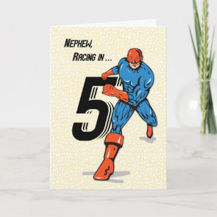 Nephew 5th Birthday Superhero Card