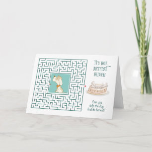 Nephew Amazing Birthday Puzzle Maze Dog Card