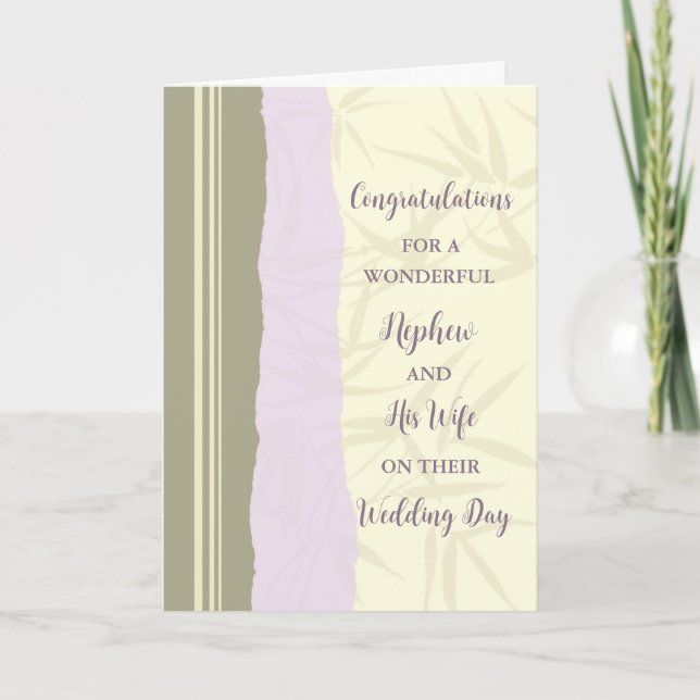 Nephew and His Wife Wedding Day Congratulations Card (Front)