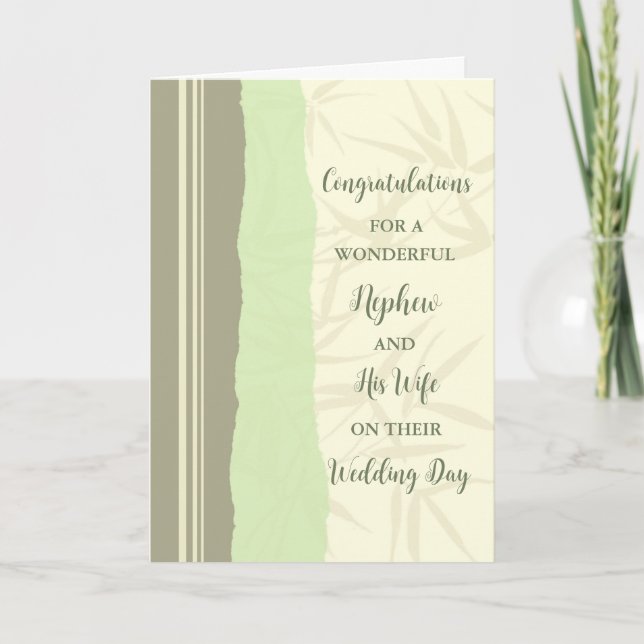 Nephew and His Wife Wedding Day Congratulations Card (Front)