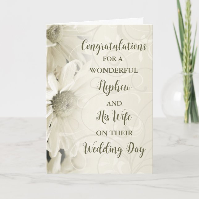 Nephew and His Wife Wedding Day Congratulations Card (Front)