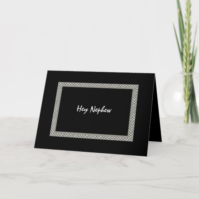 NEPHEW - Be My Junior Groomsman - Chequerboard Invitation (Front)