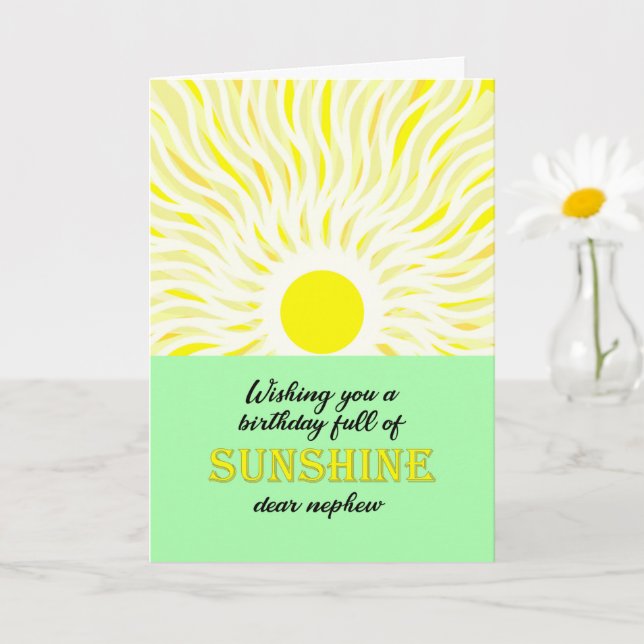 Nephew Birthday Bright Sunshine Card (Small Plant)