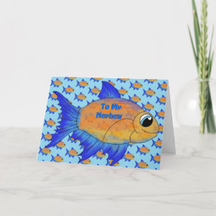Nephew Birthday Card - Cute Fish