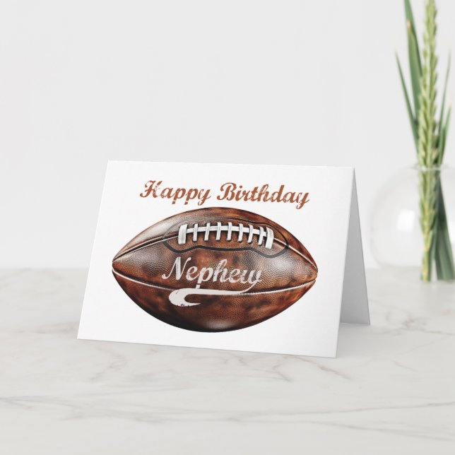 Nephew Birthday Grunge Large Football Sports Card (Front)