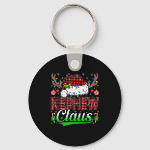 Nephew Claus Christmas Lights Matching Family Xmas Key Ring