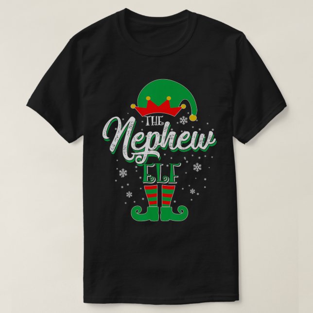 Nephew Elf Family Matching Christmas Group Gift Pa T-Shirt (Design Front)