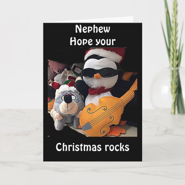 **NEPHEW***  H0PE Y0UR CHRISTMAS "R0CKS' HOLIDAY CARD (Front)