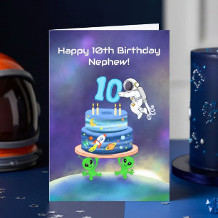 Nephew Happy 10th Birthday Astronaut  Card