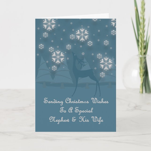 Nephew & His Boyfriend Reindeer Christmas Holiday Card (Front)