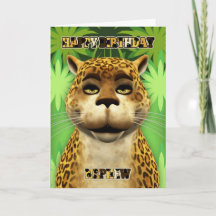 Nephew Leopard Jungle Birthday Card