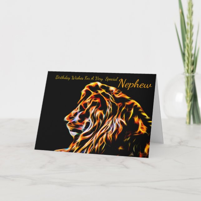 Nephew Lion Fractal  Greeting Card (Front)