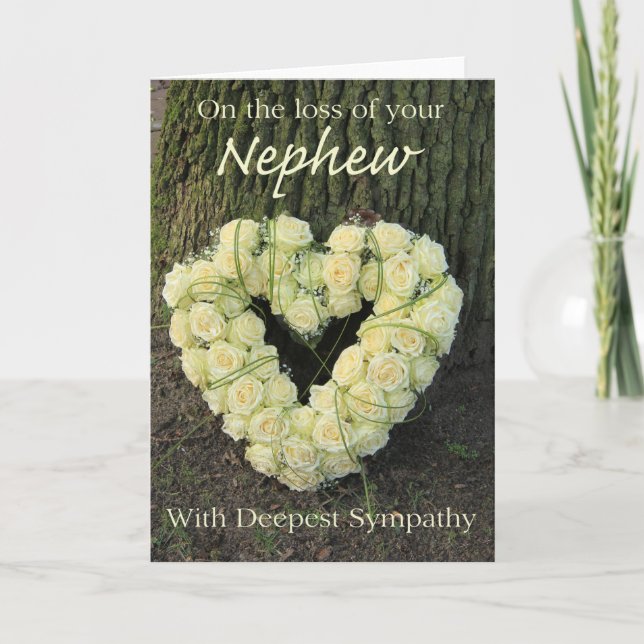 Nephew loss Rose sympathy Card (Front)