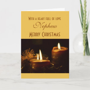 Nephew / Merry Christmas - Holiday Candles Card