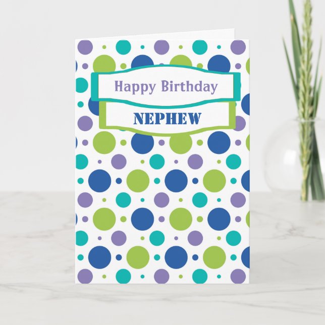 Nephew Niece Blue Polka Dot Birthday Greetings Card (Front)