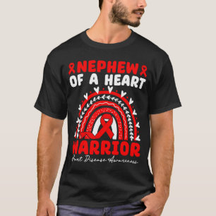 Nephew Of A Heart Warrior Heart Disease Boho Rainb T-Shirt