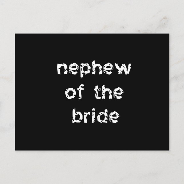 Nephew of the Bride Postcard (Front)