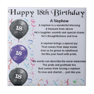 Nephew Poem  -  18th Birthday Tile