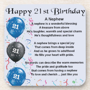 Nephew Poem  -  21st Birthday Coaster