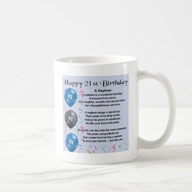 Nephew Poem  -  21st Birthday Coffee Mug (Right)